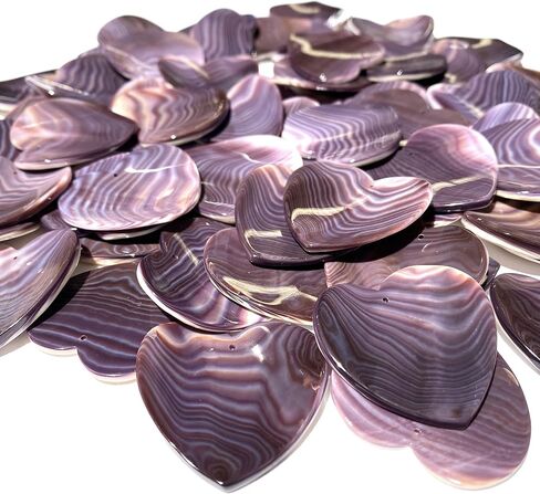 ABCGEMS Darkest Wampum Shell Pendant Beads - Atlantic Coast of USA - NY, MA, RI, CT, NJ, DE (America's First Currency From 1637-1673) Native American Style Top-Drilled Concave Heart 25mm (4 Pcs) in Kuwait