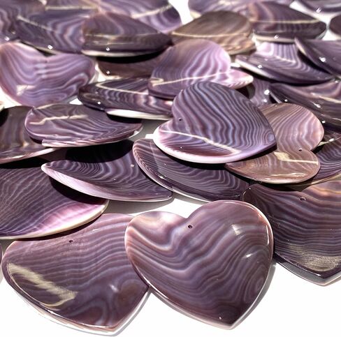 ABCGEMS Darkest Wampum Shell Pendant Beads - Atlantic Coast of USA - NY, MA, RI, CT, NJ, DE (America's First Currency From 1637-1673) Native American Style Top-Drilled Concave Heart 25mm (4 Pcs) in Kuwait