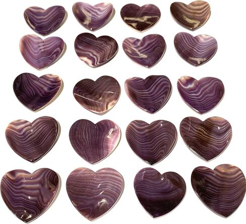 ABCGEMS Darkest Wampum Shell Pendant Beads - Atlantic Coast of USA - NY, MA, RI, CT, NJ, DE (America's First Currency From 1637-1673) Native American Style Top-Drilled Concave Heart 25mm (4 Pcs) in Kuwait