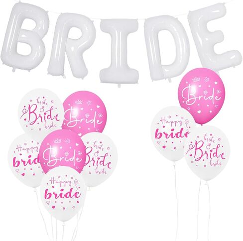 Bride Balloons - 30PCS | Bachelorette Party Balloons Decorations, White Bride Balloons for Bridal Shower Decorations, Wedding Party Balloons, Engagement Party Balloons, Bachelorette Balloons in Kuwait