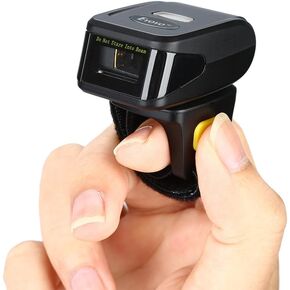 Eyoyo 1D Wireless Ring Barcode Scanner, Compatible with Bluetooth Function & 2.4GHz Wireless & Wired Connection, Portable Wearable Mini Finger Bar Code Reader Work with Windows, Mac OS, Android 4.0+,