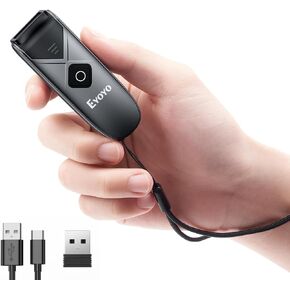 Eyoyo Bluetooth 2D&1D Barcode Scanner, Portable Wireless Mini Barcode Reader with 2.4G Wireless/Bluetooth/USB Wired Connection QR Code Scanner Compatible with Pad, Phone, Android, Tablet PC