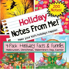 Notes From Me! 200 Tear-Off Holiday Lunch Box Notes for Kids, 4-Pack: Easter, Halloween, Christmas, & Valentine’s Day, Fun & Educational All Year, Easter Gift and Toy, Ages 8+
