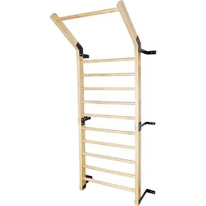 Solid Wood Stall Bar,Swedish ladder bar gymnastics wall bar,total size 86.6 inches in height and 32 inches width,Gym Pull Up bar for gym &home training