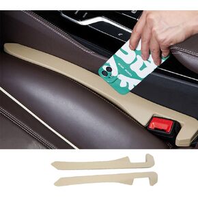 DEEYOTA 2 Pack Car Seat Gap Filler Organizer for Driver Side and Passenger Side Auto Center Console Side Filler Filler for Car Front Seat (Beige)