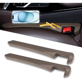 Car Seat Gap Filler, 2 Pack PU Leather Fill The Gap Between Seat and Center Console, Seat Crevice Blocker Stop Things from Dropping, Universal Vehicle Interior Accessories for Car SUV Black
