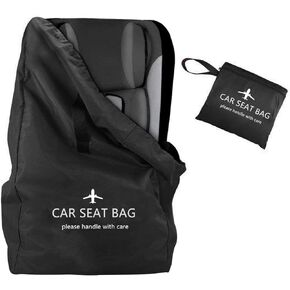 RAIFUJOIE Car Seat Travel Bag Made with Water Resistant and Rip Resistant Fabric Universal Fit Travel Bag with Adjustable Back Straps with Padding Collapsible with Self Organizer Case Pocket