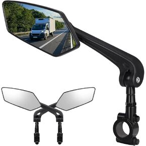 Bike Mirror, Bicycle Mirrors of Handlebars Rotate Rearview Glass Lens, Safe Cycling Bike Rear View Mirror (Diamond)
