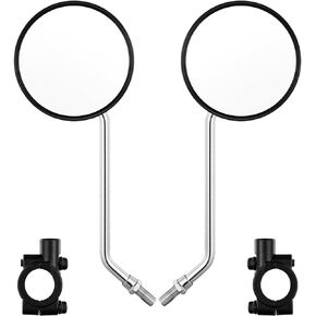 Bike Handlebar Rearview Mirror, Universal Adjustable Rotatable Bike Clear Mirror for Mountain Road Bike Bicycle Electric Bike ebike Motorcycle Scooter Right Left Available with Bolt 10mm (2 Pcs)