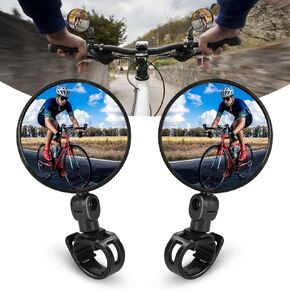 2Pack Universal Bicycle Rearview Mirrors, 360˚Rotatable Bar End Bicycle Mirrors, Wide Angle Convex Bike Bicycle Mirrors for 15-35 mm Handlebar Bikes