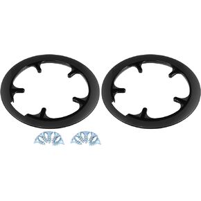X AUTOHAUX 2pcs 6 Group Holes Bicycle Bike Crankset Chain Wheel Cover Protection Chain Wheel Protective Black