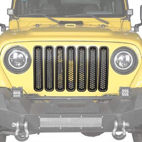 u-Box TJ Wrangler Grill إدراج كليب في شبكة مصبغة علة الحرس لجيب رانجلر TJ 1997-2006 -7 قطعة