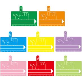 Cabilock Plastic Shims 8Pcs Finger Spacers with Guided Reading Strips One Finger Spacer Colorful Writing Sheets Reading Aid Handwriting Tool Writing Spacers for Classroom Supplies