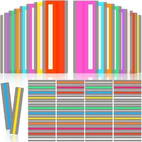 Yexiya 48 Pcs Guided Reading Strips Colored Highlight Strips Colorful Overlay Highlighter Bookmarks Dyslexia Reading Tools Reading Trackers for Kids Children Student Assistant Helps Dyslexia, 2 Sizes