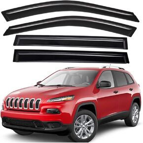 Lightronic WV194981 in-Channel Side Window Visor Deflector Rain Guard, Dark Smoke, 4-Pieces Set, Fits 2014-2023 Jeep Cherokee in Kuwait