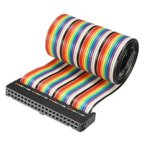 uxcell IDC Rainbow Wire Flat Ribbon Cable 40 Pins 48cm Length 2.54mm Pitch Type-C