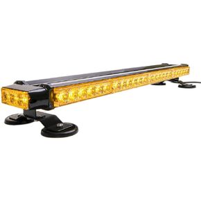 26.5" Amber white 54 LED Automotive Rooftop Beacon Emergency Warning Flashing Snow Plow Light Bar Strobe Light Traffic Advisor For Tow Work Truck with Magnetic Base Double Side