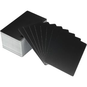 PATIKIL 100 Pack Metal Business Cards Blank, 0.45mm Thick 3.4x2.1 Inch Aluminum Laser Engrave Printable Name Card for Custom DIY, Matte Black