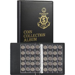 Coin Collection Holder Album for Collectors, 200 Pockets Coin Collection Book Binder Supplies