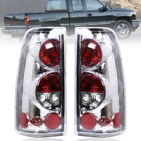 Nakuuly Tail Light Black Compatible With 1999-2006 Chevy Silverado 1500 2500 3500 2007 Classic, 1999-2002 GMC Sierra 1500 2500 3500 Driver and Passenger Side Taillights without Bulb