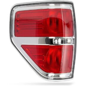 RANSOTO F150 Tail Light Compatible With Ford F150 F-150 2009 2010 2011 2012 2013 2014 Left Driver Side Brake Light - Chrome Trim