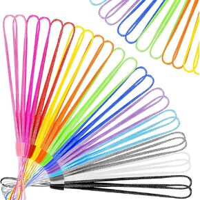 Shappy 100 Pcs Hand Wrist Strap Lanyard 7 Inch Short Colorful Nylon Wrist Lanyard String for USB Flash Drives, Cell Phone, Keys, Camera, Keychain, ID Badge Holder, Name Tag - Assorted Colors