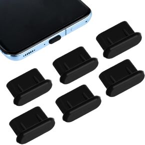 USB C Port Dust Protection Plugs, 6 Pcs Type C Silicone Dust Covers Phone Type-C Port Protective Caps Anti Dust Charging Plug Protectors Silicone Case Compatible with Laptop Smartphones(A)