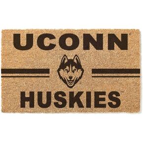 ممسحة جوز الهند بشعار فريق Connecticut Huskies، مقاس 18x30 بوصة، سجادة Huskies الخارجية؛ أظهر روح فريقك مع ممسحة الأرجل الفريدة من نوعها من كونيتيكت in Saudi Arabia