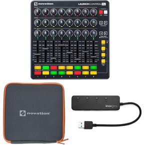 Novation Launch Control XL MIDI USB Ableton Live Controller Bundle with Launch Control XL Case and 3.0 4 Port USB Hub (3 Items)