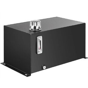 VEVOR Hydraulic Fluid Tank 10 Gal Fuel Tank Heavy Duty Hydraulic Steel Tank Reservoir, Gasoline Transfer Tanks, Hydraulic Reservoir with Strainer Temp Gauge Filter Breather Cap for Tractors & Trucks