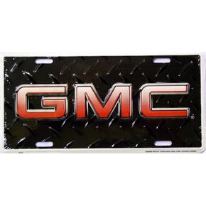 GMC Diamond Plate Black License Plates Plate Tag Tags auto vehicle car front