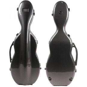 Violin case 4/4 full size Composite Carbon Fiber Hard case Strong handle Back-Straps Soft padding (black)