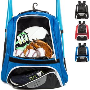 MARITTON Baseball Bag - Bat Backpack for Baseball, T-Ball & Softball Equipment & Gear for Youth and Adults with Shoe Compartment and Hold Bat, Helmet, Glove and Shoes.