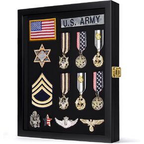 TJ.MOREE Pin Display Case, 11x14 Lapel Pin Display Box for Military Badges Medals Tags Patches, Jewelry Pins, Giant Pins, Insignia Ribbons