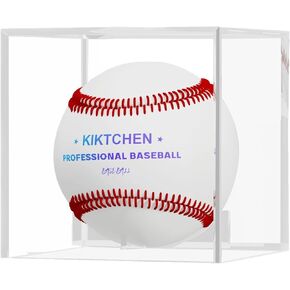 2 Pack Baseball Display Case Acrylic Cube Baseball Holder UV Protected Official Baseball Autograph Display Case Memorabilia Display Storage Box for Golf Tennis Billiard