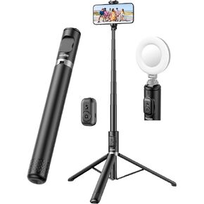 72" Cell Phone Selfie Stick Tripod, Aluminum Phone Tripod All-in-1 with Integrated Remote, Portable Extendable Smartphone Tripod Stand Lightweight Travel Tripod Compatible with iPhone 15/14/13/Android