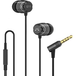 SoundMAGIC E11C Wired Earbuds with Microphone HiFi Stereo Earphones Noise Isolating in Ear Headphones Powerful Bass Tangle Free Cord Gunmetal
