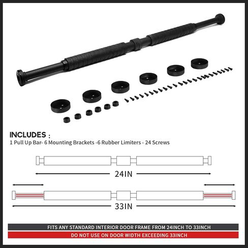 Okmaba Upgrade Pull Up Bar for Doorway: Max Capacity 330 lbs - Portable Upper Body Fitness Workout Bar, Strength Training Chin up Bar with Screws，Exercise Bar for Home Gym in Saudi Arabia