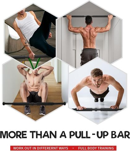 Okmaba Upgrade Pull Up Bar for Doorway: Max Capacity 330 lbs - Portable Upper Body Fitness Workout Bar, Strength Training Chin up Bar with Screws，Exercise Bar for Home Gym in Saudi Arabia
