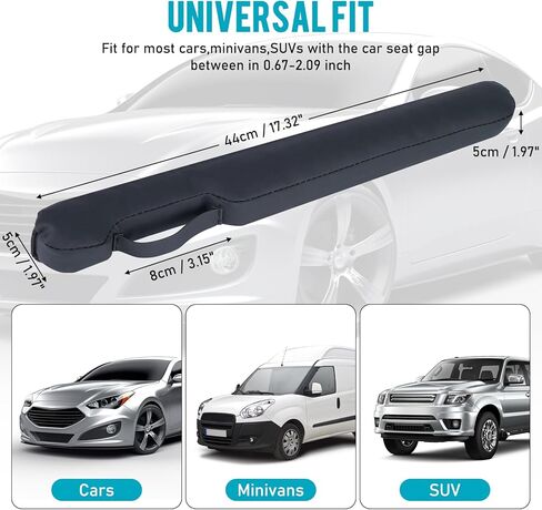 مجموعة حشو فجوات مقعد السيارة من كاسكاوايز مكونة من قطعتين، حاجز مقعد السيارة الجلدي يملأ الفجوة بين المقعد ووحدة التحكم لمنع الأشياء من السقوط، ملحقات السيارة مناسبة عالميًا للسيارة وسيارات الدفع الرباعي والشاحنة (أسود) in Kuwait