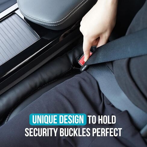 مجموعة حشو فجوات مقعد السيارة من كاسكاوايز مكونة من قطعتين، حاجز مقعد السيارة الجلدي يملأ الفجوة بين المقعد ووحدة التحكم لمنع الأشياء من السقوط، ملحقات السيارة مناسبة عالميًا للسيارة وسيارات الدفع الرباعي والشاحنة (أسود) in Kuwait