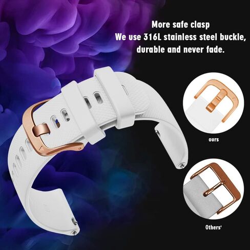 NotoCity for Garmin Venu/Venu 2 Plus/Venu Sq/Venu Sq 2/ Vivoactive 3 Watch Band, 20mm Quick Release Silicone Strap for Forerunner 245/645, Vivoactive HR, Approach S40/S42 in Kuwait