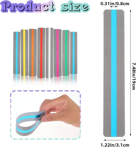16 Pieces Guided Reading Strips 8 Colored Overlays Reading Colorful Bookmarks Highlighter Strips for Books Dyslexia Reading Line Highlighter Strips for Kids Children Teacher Teaching Supplies in Saudi Arabia