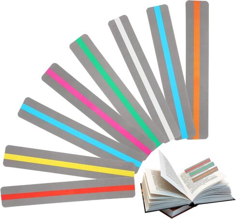 16 Pieces Guided Reading Strips 8 Colored Overlays Reading Colorful Bookmarks Highlighter Strips for Books Dyslexia Reading Line Highlighter Strips for Kids Children Teacher Teaching Supplies in Saudi Arabia