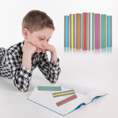 16 Pieces Guided Reading Strips 8 Colored Overlays Reading Colorful Bookmarks Highlighter Strips for Books Dyslexia Reading Line Highlighter Strips for Kids Children Teacher Teaching Supplies in Saudi Arabia