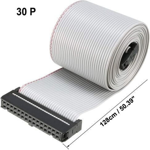 uxcell IDC Gray Wire Flat Ribbon Cable 34 Pins 128cm Length 2.54mm Pitch Type-C in Saudi Arabia