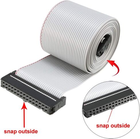 uxcell IDC Gray Wire Flat Ribbon Cable 34 Pins 128cm Length 2.54mm Pitch Type-C in Saudi Arabia