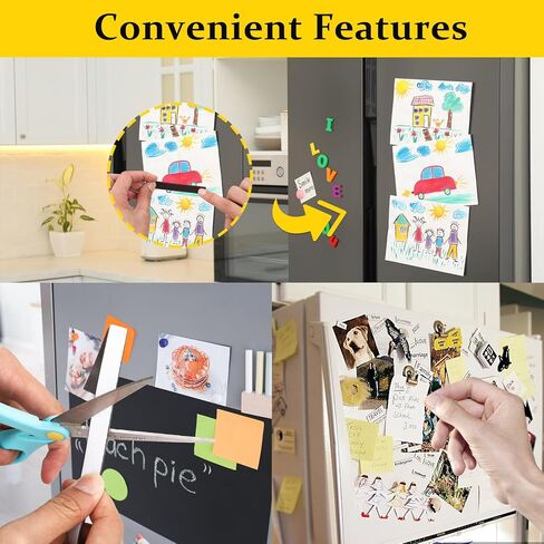 شريط مغناطيسي مرن من TRYMAG، شرائط شريط مغناطيسي مرنة مع دعامة ذاتية اللصق قوية مثالية للثلاجة والمكتب ولوحة المسح الجافة والحرف اليدوية، سمك 1/14 بوصة × عرض 1/2 بوصة × 15 قدمًا in Kuwait