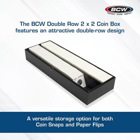 صندوق عملات معدنية BCW مزدوج الصف 2x2 - منظم عملات أكريليك ممتاز لهواة الجمع | تخزين آمن لـ 102 قطعة من العملات المعدنية | صواني قابلة للإزالة | صندوق تخزين العملات المعدنية المتدرج | تخزين ألواح العملة وتقلبها in Kuwait