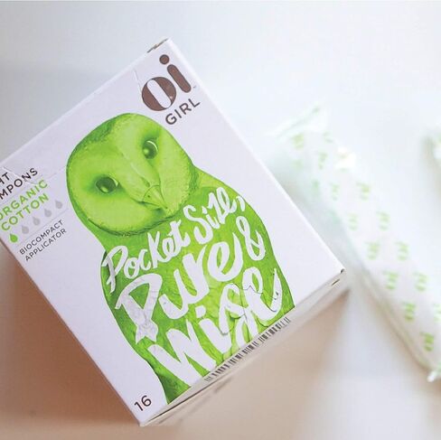 Oi Girl Organic Cotton Tampons, Box of 16 Light Tampons, Discreet BioCompact Applicator in Kuwait